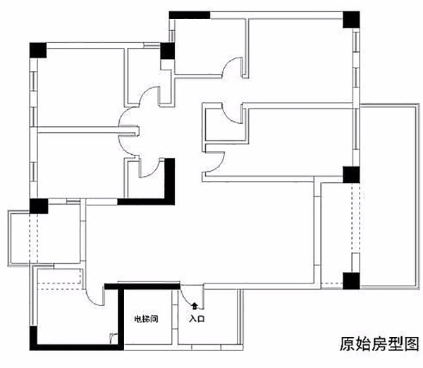 4室2廳的雙陽(yáng)臺(tái)山景房 據(jù)說(shuō)是隱貴的理想居所-原始戶型